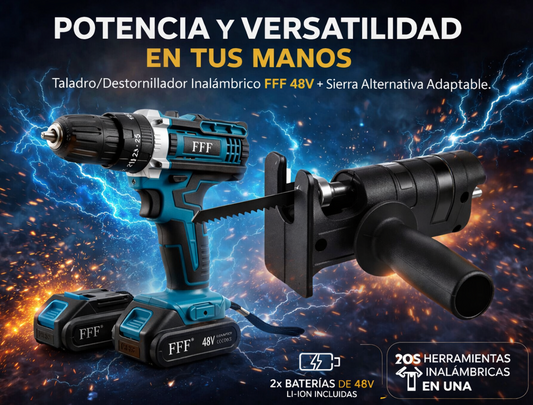 Combo Taladro Percutor 48V + Sierra Adaptable Pro