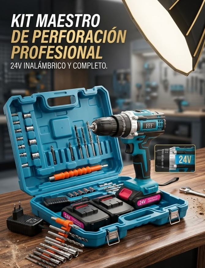 Taladro Percutor Kit Maestro 48V: Potencia Profesional Sin Límites